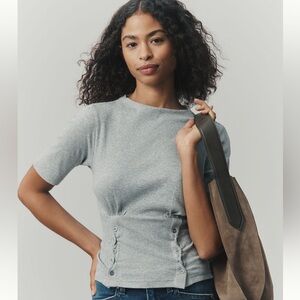 Pilcro Heather Gray Short Sleeve Tee